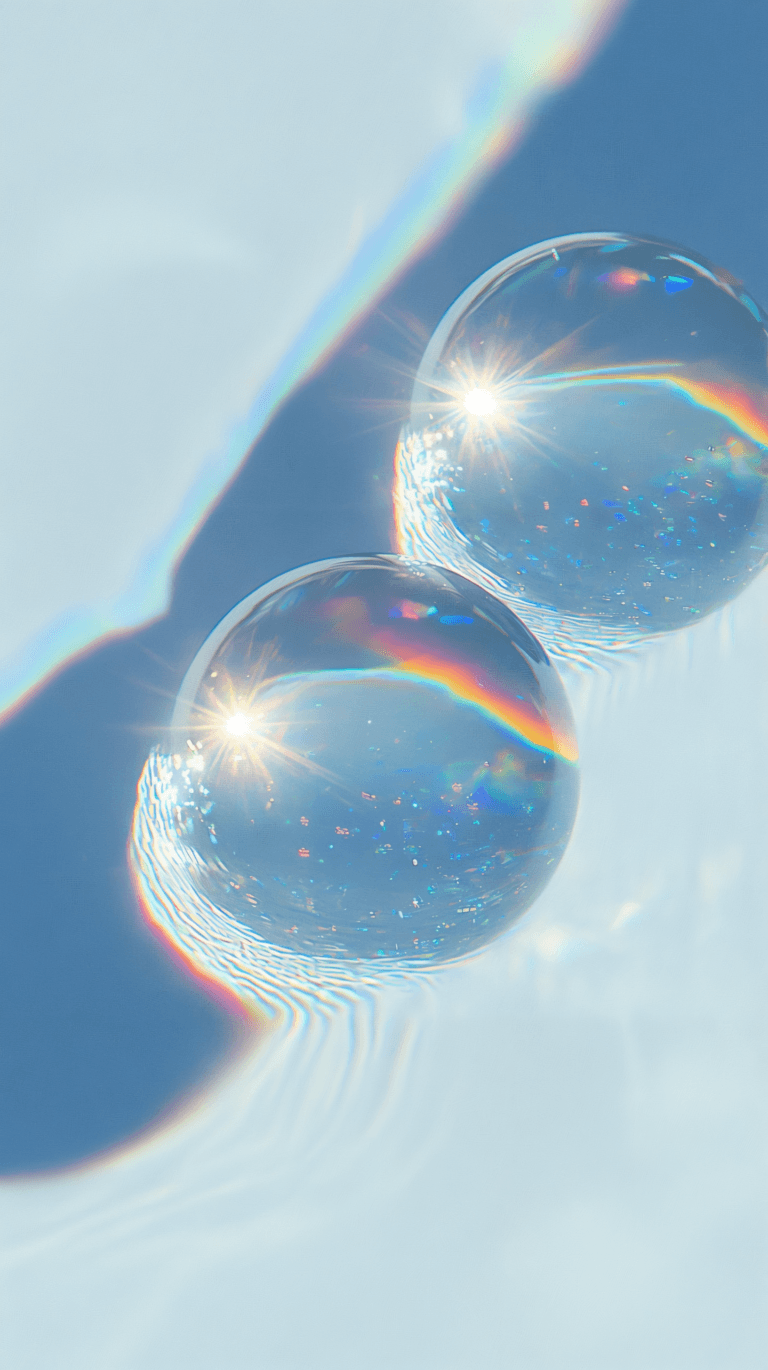 Translucent water spheres