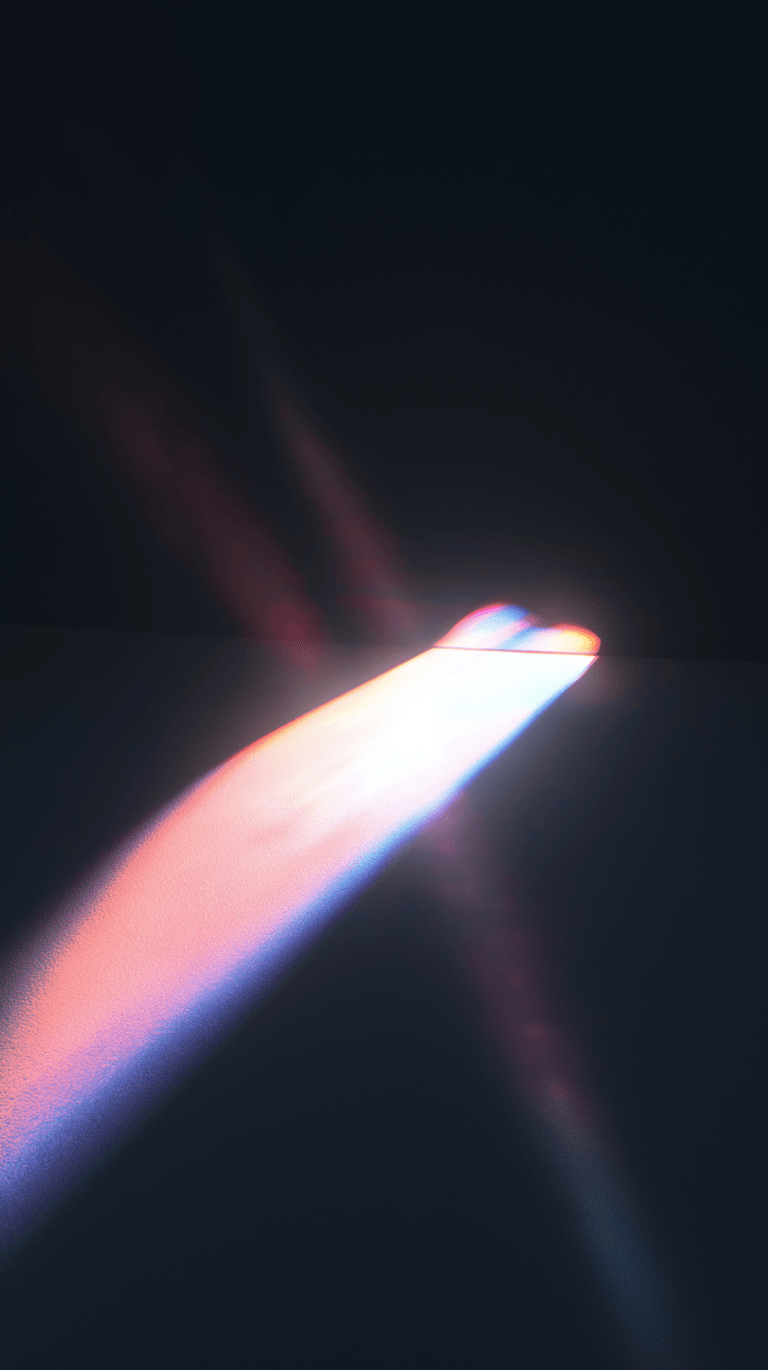 Diagonal beam of vibrant colorful light