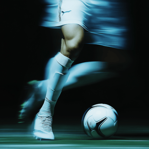 Soccer player's legs and feet