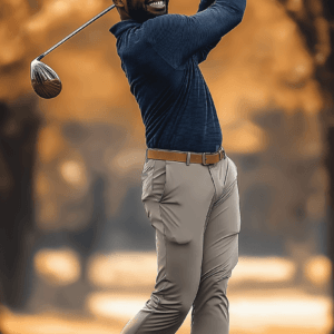 Golfer at the peak of his swing