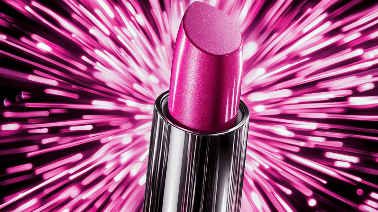 Pink lipstick product photography