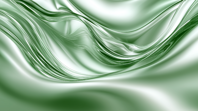 Abstract flowing forms emerald green